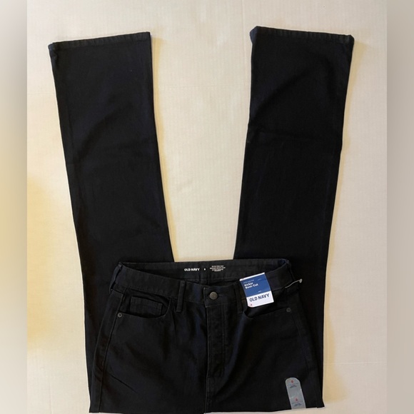 Old Navy Extra High Rise Kicker Boot Cut Black Jeans SZ 8 NWT - Picture 2 of 6